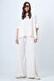 Ecru Turtleneck Cape and Double Pocket Trousers Set Alc-X14670 - 2