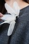 Women's Anthracite Floral Brooch Accessory Knitwear Cardigan Alc-X14689 - 6