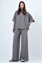 Mink Turtleneck Cape and Double Pocket Trousers Set Alc-X14670 - 3