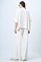 Ecru Turtleneck Cape and Double Pocket Trousers Set Alc-X14670 - 5