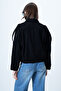 Black Shoulder Epaulettes Lined Faux Suede Bomber Jacket Alc-X14526 - 7