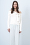 Ecru Carmen Collar Bow Tie Knitted Blouse Alc-X14558 - 3