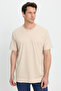 Unisex Relax Fit Comfortable Cut 100% Cotton Soft Textured Basic Crew Neck Stone T-Shirt - 2