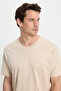 Unisex Relax Fit Comfortable Cut 100% Cotton Soft Textured Basic Crew Neck Stone T-Shirt