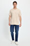 Unisex Relax Fit Comfortable Cut 100% Cotton Soft Textured Basic Crew Neck Stone T-Shirt - 4