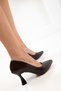 Brown Patent Leather Women's Classic Heeled Shoes 16559 - 6