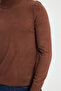 Men's Slim Fit Slim Fit Soft Textured Non-Pilling Brown Half Turtleneck Knitwear Sweater - 3