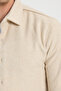Men's Slim Fit Slim-Fit Long Sleeve Solid Winter Lumberjack Beige Shirt - 7