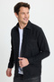 Men's Regular Fit Classic Cut Straight Pocket Dark Anthracite Lumberjack Shirt - 5