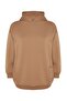 Vizon Nakış Detaylı Oversize/Bol Kesim Örme Büyük Beden Sweatshirt TBBAW24AO00018 - 6