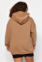 Vizon Nakış Detaylı Oversize/Bol Kesim Örme Büyük Beden Sweatshirt TBBAW24AO00018 - 5