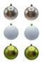 Christmas pine tree ornament mix 8 cm figured matte 6-piece cute ball - 4