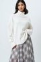 Women's Ecru Turtleneck Wide Cut Knitwear Blouse Alc-X14708 - 2