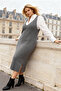 Antrasit Jile Midi Boy Triko Elbise TBBAW25AH00008