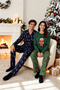 Navy Blue New Year Themed Shirt Collar Regular Fit Knitted 100% Cotton Pajama Set Tmnaw24Pt00048 - 2