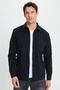 Men's Regular Fit Classic Cut Straight Pocket Dark Anthracite Lumberjack Shirt - 2