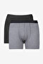 Men's Premium Cotton Black-Anthracite 2-Pack Stretch Boxer (Groom's Box) Dowry Set