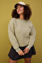 Taş Animal Nakışlı Regular/Normal Kalıp Kalın İçi Polarlı Örme Büyük Beden Sweatshirt TBBAW26AO00006 - 2