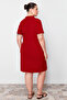 Bordo Polo Yaka Mini Örme Elbise TBBSS24AH00164 - 4