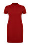 Bordo Polo Yaka Mini Örme Elbise TBBSS24AH00164 - 7