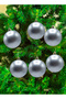 6 Pieces 10 cm Matte Christmas Tree Ornament Cici Ball - 4