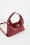 Women's Burgundy Faux Leather Flip Lock Closure Handbag and Shoulder Bag