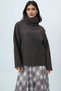 Women's Coffee Turtleneck Wide Cut Knitwear Blouse Alc-X14708 - 2