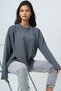 Women's Anthracite Crew Neck Wrap Cut Knitwear Blouse Alc-X14710 - 2