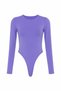 Women's Lilac Crew Neck Jumpsuit with Snap Buttons at the Bottom Blouse Alc-X14388 - 6