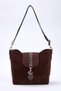 Dark Brown Suede Buckle Detailed Women's Midi Tote Shoulder Bag Takaw26Oc00063