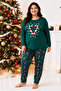 Yeşil Yılbaşı Temalı Örme Pijama Takımı TBBAW23AI00044