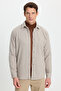 Men's regular fit classic cut dark mink lumberjack shirt with flat pockets