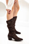 Brown Suede Women's Boots 21210