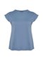 Blue Crew Neck Sleeve Detail 100% Cotton Knitted T-Shirt Tbbss22Bf0023 - 6