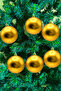 Christmas Pine Tree Ornament Gold Matte 4 cm Cici Ball - 4