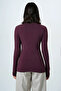 Women's Plum Crew Neck Basic Blouse Alc-X14389 - 5