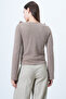 Women's Mink Wide Collar Ruffled Knitted Blouse Alc-X14696 - 7