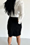 Black Women's Regular Fit High Waist Medium Length Denim Jeans Skirt Alice-4009 - 6