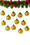 5 cm 12-piece cute ball gold baklava patterned shiny christmas ornament