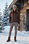 Koyu Kahverengi Oversize Kalıp Dikiş Detaylı İçi Polarlı Örme Sweatshirt TWOAW26SW00204
