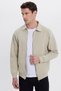 Unisex Relax Fit Comfortable Cut Cotton Inner Fleece Zippered Stone Polo Neck Flato Pocketed Sweatshirt Cardigan