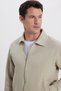 Unisex Relax Fit Comfortable Cut Cotton Inner Fleece Zippered Stone Polo Neck Flato Pocketed Sweatshirt Cardigan - 2