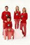 Kırmızı Yumuşak Dokulu Baskılı Regular Örme Unisex Çocuk Pijama Takımı TKDAW26PT00004
