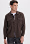 Men's Regular Fit Comfortable Cut Double Pocket Winter Lumberjack Brown Shirt - 5