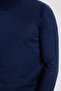 Men's Slim Fit Slim Fit Half Turtleneck Solid Navy Blue Knitwear Sweater - 3