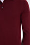 Men's standard fit regular cut cotton polo collar burgundy sweater - 7