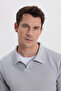 Men's Relax Fit Comfortable Cut Polo V-Neck Gray Sweatshirt - 2