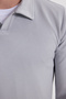 Men's Relax Fit Comfortable Cut Polo V-Neck Gray Sweatshirt - 6