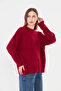 Oversize Soft Textured Comfortable Fit Women's Sweater - Crew Neck & Loose Fit - 5