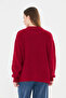 Oversize Soft Textured Comfortable Fit Women's Sweater - Crew Neck & Loose Fit - 3